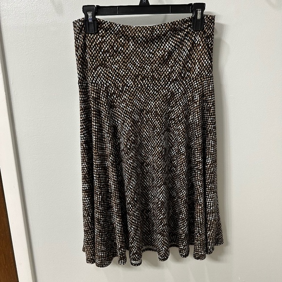 dressbarn Dresses & Skirts - DRESSBARN Jersey Yoga Waistband Skirt Women's Sz. Medium in Brown/Black/Cream